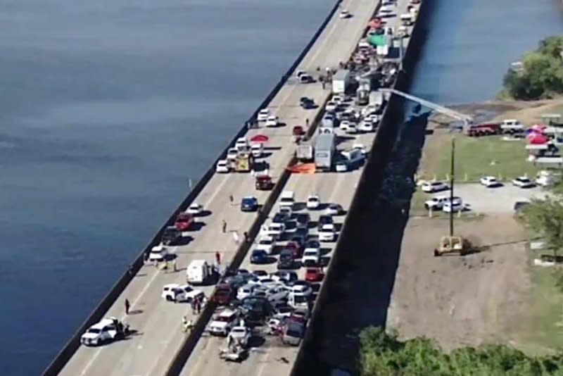 A massive 158-vehicle pile-up in dense fog on Louisiana Interstate 55 killed at least seven people Monday and injured more than 25 others, according to police. Photo courtesy of Louisiana State Police