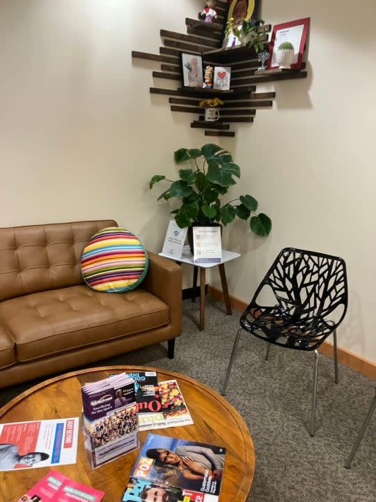 One corner of the waiting room in the TPQC lobby.