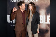 <p>Jon Bernthal and Sandra Bullock attend the Netflix premiere of <i>The Unforgivable </i>on Nov. 30 in L.A. </p>