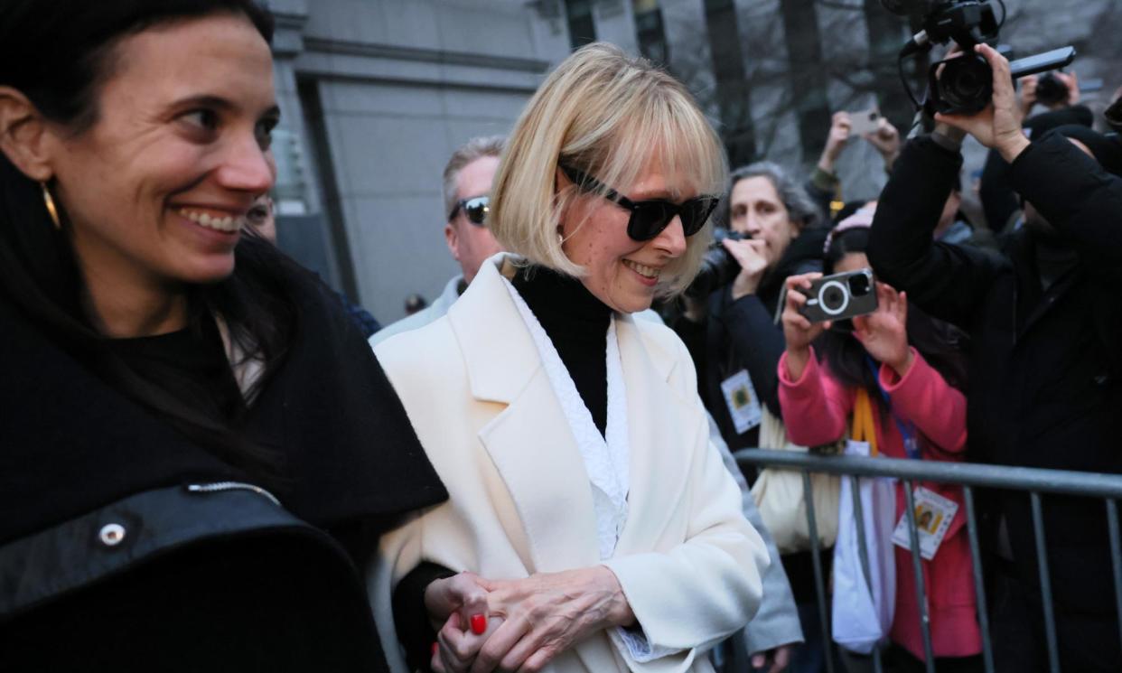 <span>A jury ruled Trump must pay E Jean Carroll, pictured leaving court on 26 January, for defamatory comments he made in 2019.</span><span>Photograph: Michael M Santiago/Getty Images</span>