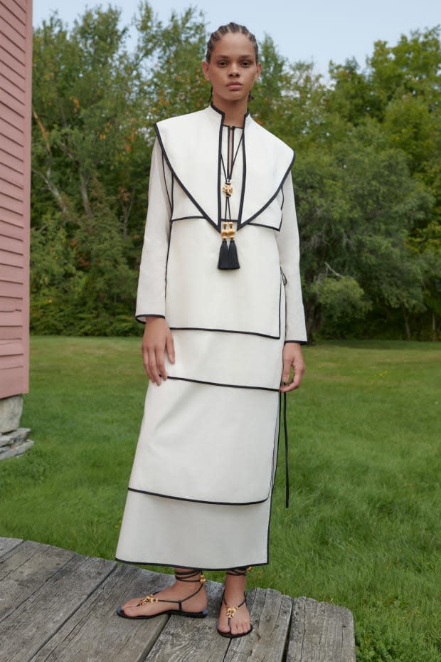 <p>A look from Tory Burch Spring 2021. Photo: Courtesy of Tory Burch</p>