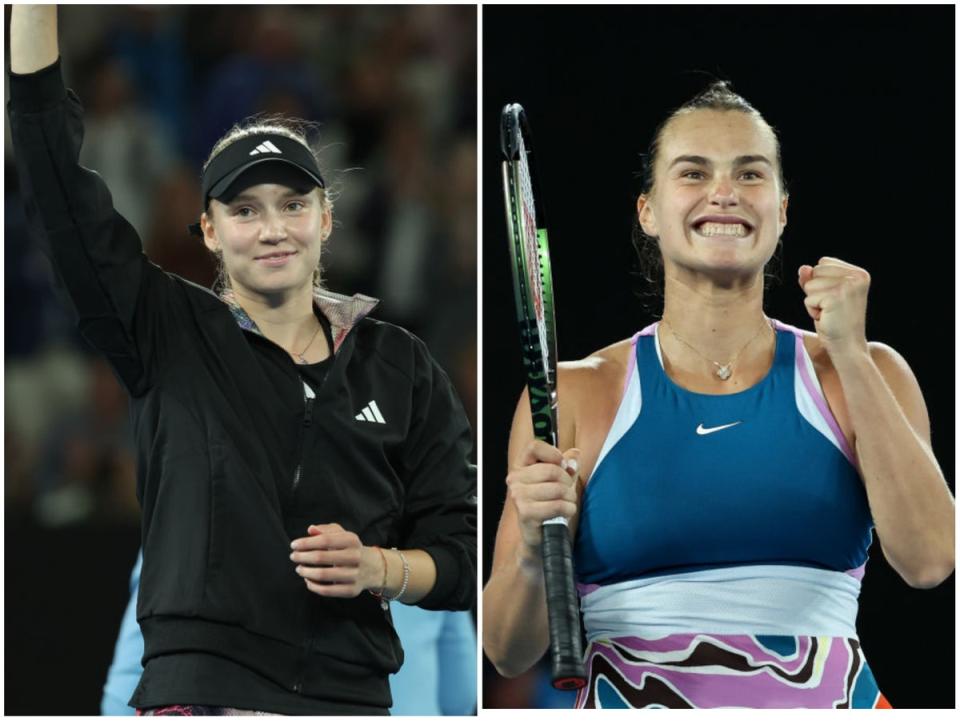 Elena Rybakina will face Aryna Sabalenka in Saturday’s final (Getty Images)