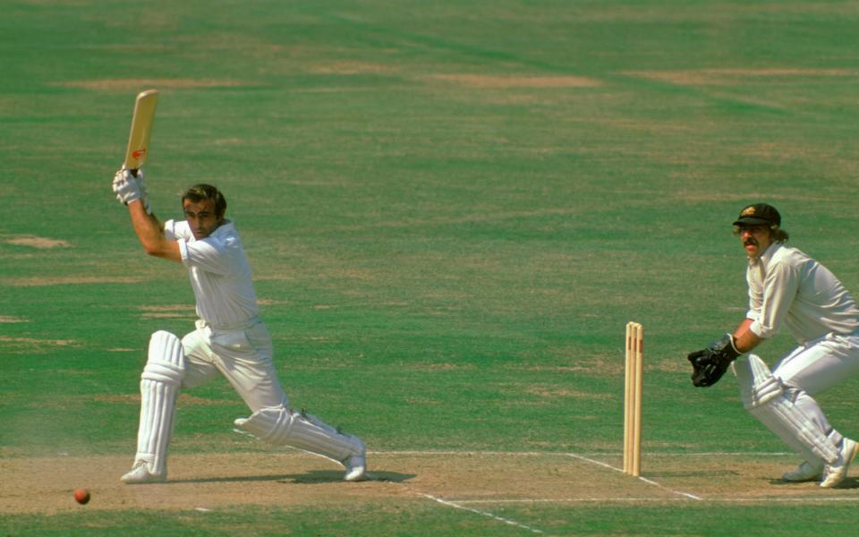 Hitting out, watched by the Australia wicketkeeper Rod Marsh, at Lord's in 1975 - Patrick Eagar/Popperfoto via Getty Images