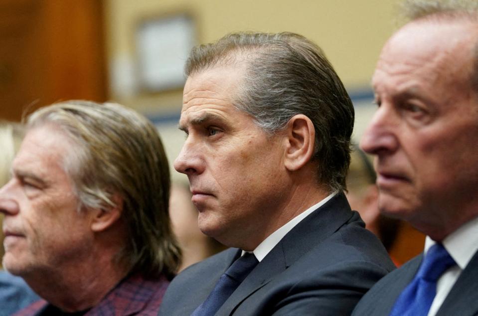 Hunter Biden appears at a Republican-led House Oversight Committee hearing on 10 January (REUTERS)