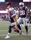 <p>Patriots Julian Edelman celebrates his touchdown in the third quarter. The New England Patriots host the Pittsburgh Steelers in the AFC Championship game at Gillette Stadium in Foxborough, Mass., on Jan. 22, 2017. (Photo by Matthew J. Lee/The Boston Globe via Getty Images) </p>