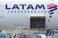 The logo of LATAM Airlines is pictured on an Airbus plane in Colomiers near Toulouse