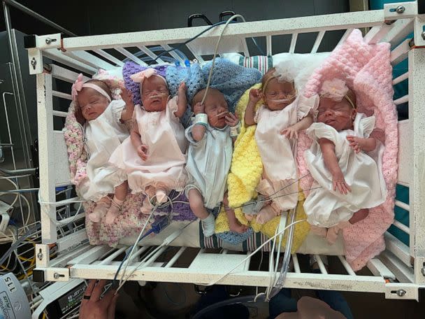 PHOTO: The Ladner quintuplets, who were born in February, have been receiving care at Children's of Mississippi Hospital in Jackson, Miss. (Courtesy of Haylee Ladner)