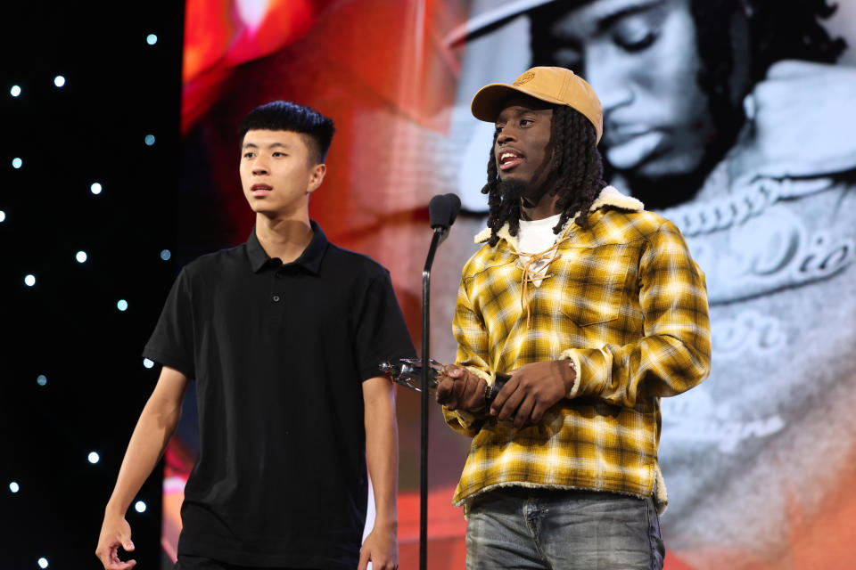 Ray and Kai Cenat at The 2023 Streamy Awards held at the Fairmont Century Plaza Hotel on August 27, 2023 in Los Angeles, California. (Photo by Christopher Polk/Penske Media via Getty Images)