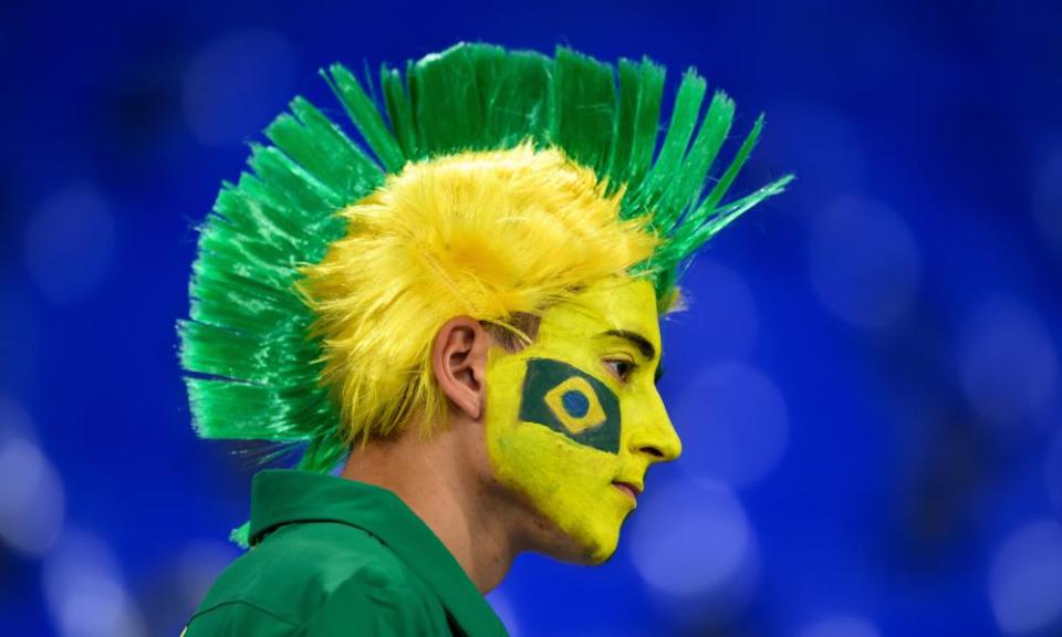 A Brazilian football fan seen ahead of the match between Brazil and Switzerland.