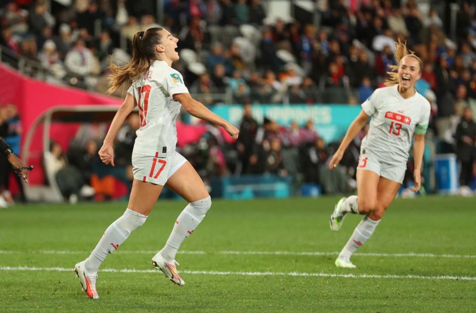 Piubel celebrates Switzerland’s second goal (Getty Images)