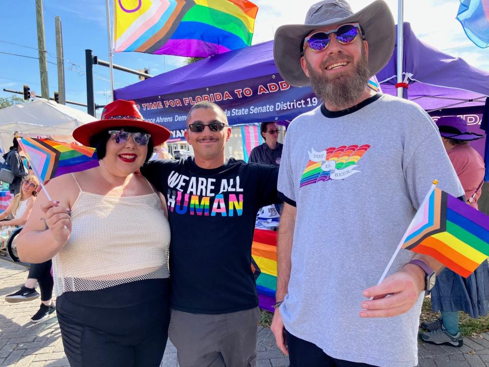 A crowd of more than 400 gathered at Eau Gallie Square Park Saturday to celebrate International Transgender Day of Visibility. The event featured music, speakers and a march on Eau Gallie Causeway.