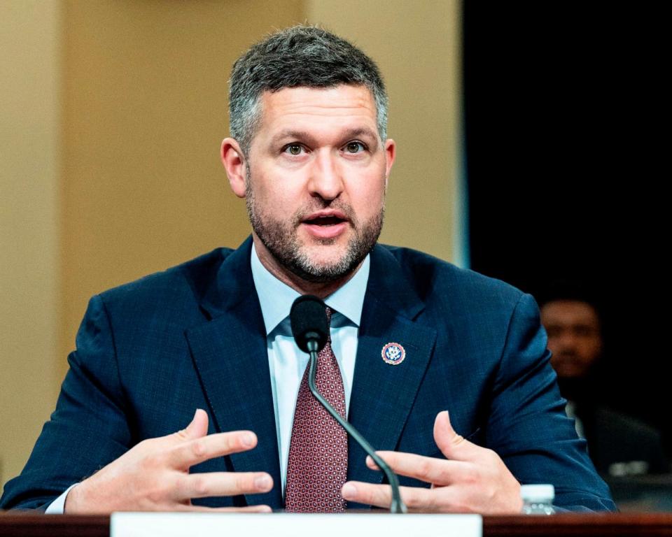 PHOTO: In this June 22, 2023, file photo, Rep. Pat Ryan speaks at a Members Day hearing of the House Veterans Affairs Committee at the U.S. Capitol, in Washington, D.C. (Sopa Images Limited via Alamy Live News via AP, FILE)