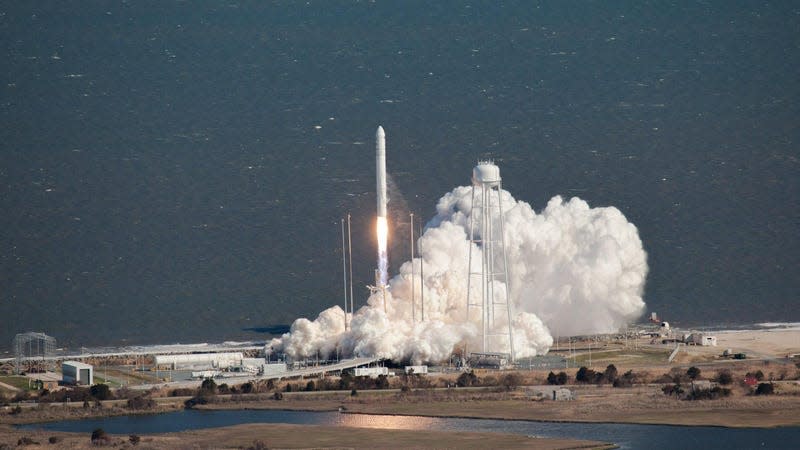 File photo showing a previous launch of Antares from NASA’s Wallops Flight Facility in Virginia.