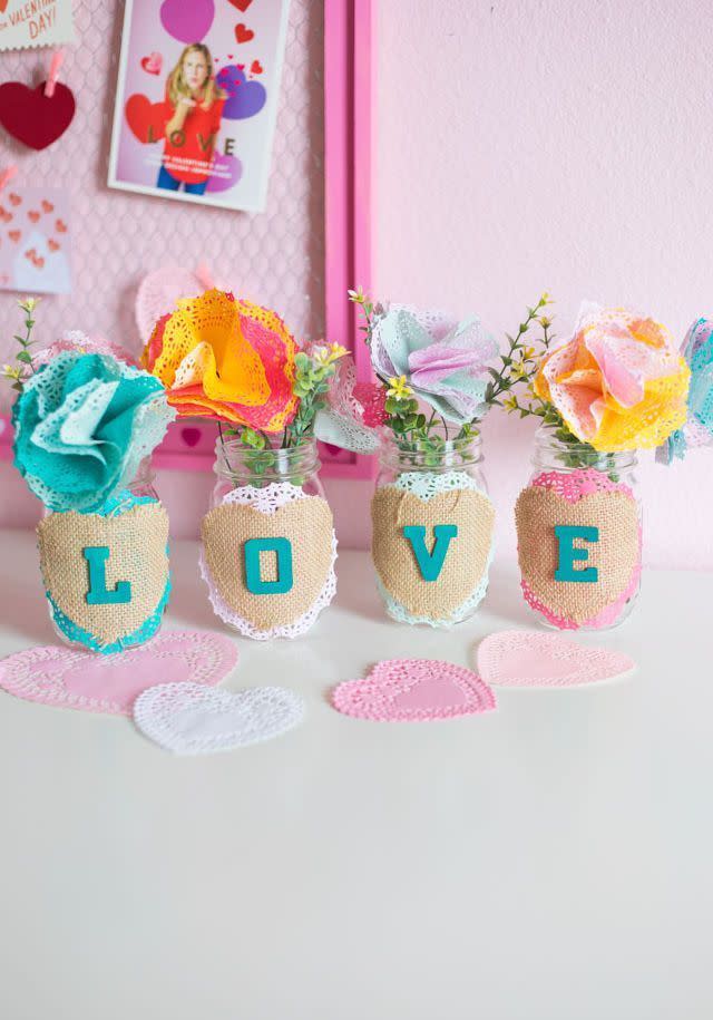 mason jar vases valentines day decor