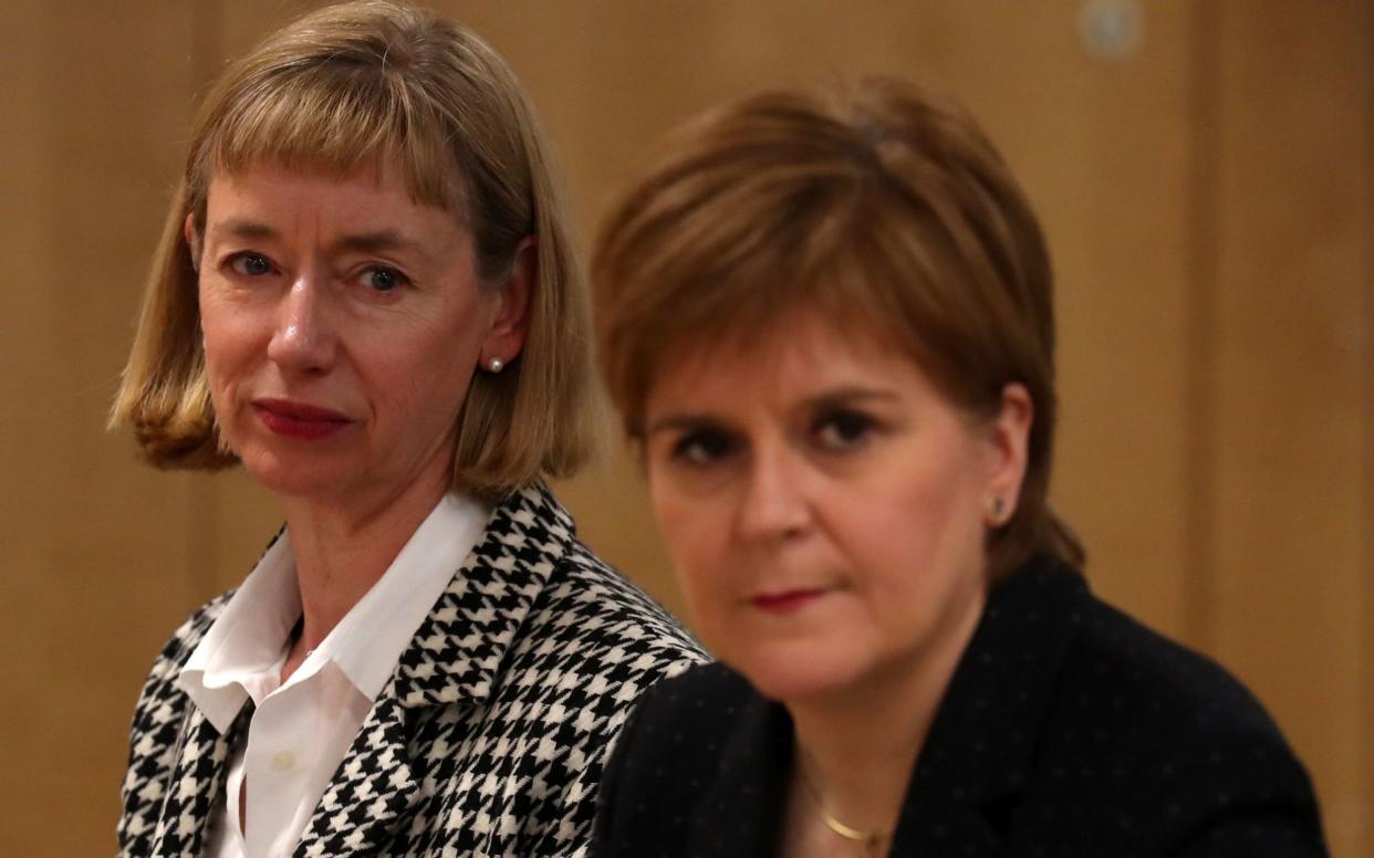 Nicola Sturgeon and Leslie Evans, the Scottish Government's permanent secretary, who has already given evidence to MSPs -  Andrew Milligan/PA