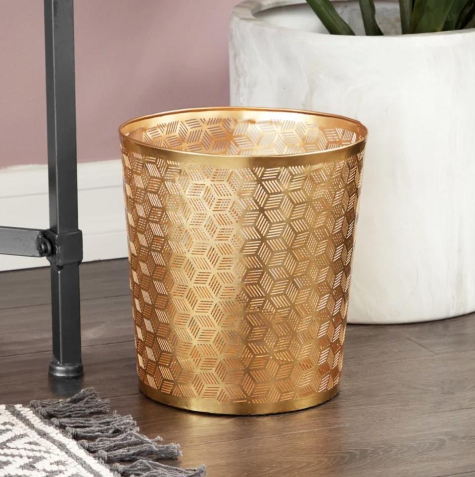 gold mesh trashcan