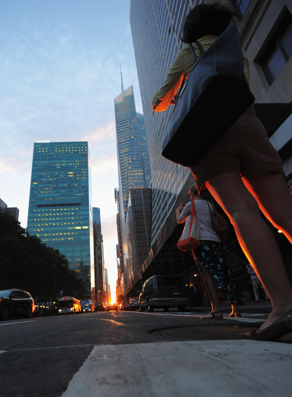 Sun Sets In Line With Manhattan's Street Grid