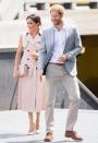 <p>The royal couple shared a laugh <a href="https://www.townandcountrymag.com/style/fashion-trends/a22200767/meghan-markle-classic-trench-coat-nelson-mandela-exhibit/" rel="nofollow noopener" target="_blank" data-ylk="slk:while attending;elm:context_link;itc:0;sec:content-canvas" class="link ">while attending</a> the opening of a free exhibit about Mandela's life in South Africa and his fight against apartheid.</p>