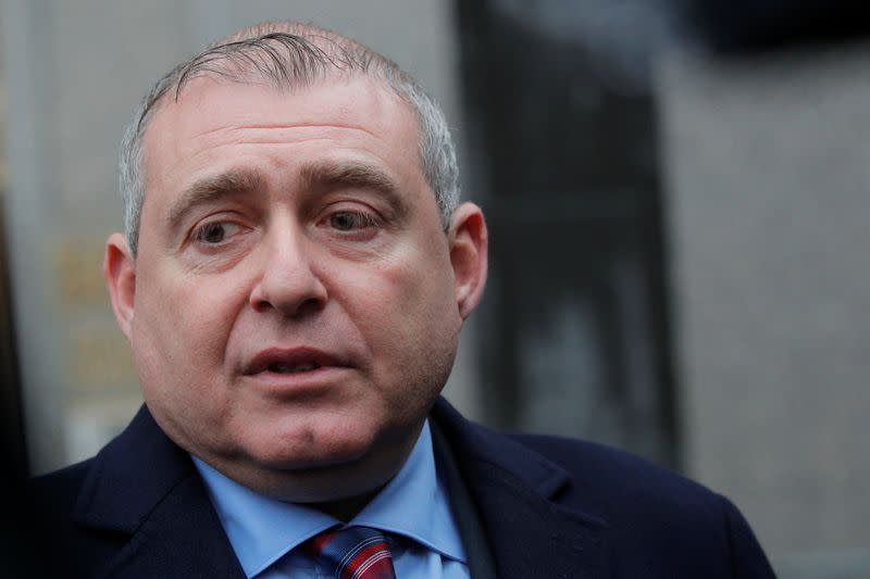 Ukrainian-American businessman Lev Parnas, an associate of President Donald Trump's personal lawyer Rudy Giuliani, exits after a bail hearing at the Manhattan Federal Court in New York