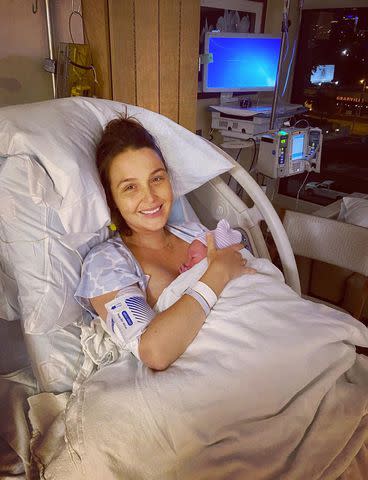 <p>Camilla Luddington/instagram</p> Camilla Luddington announces the birth of her son Lucas during the Covid pandemic of 2020.