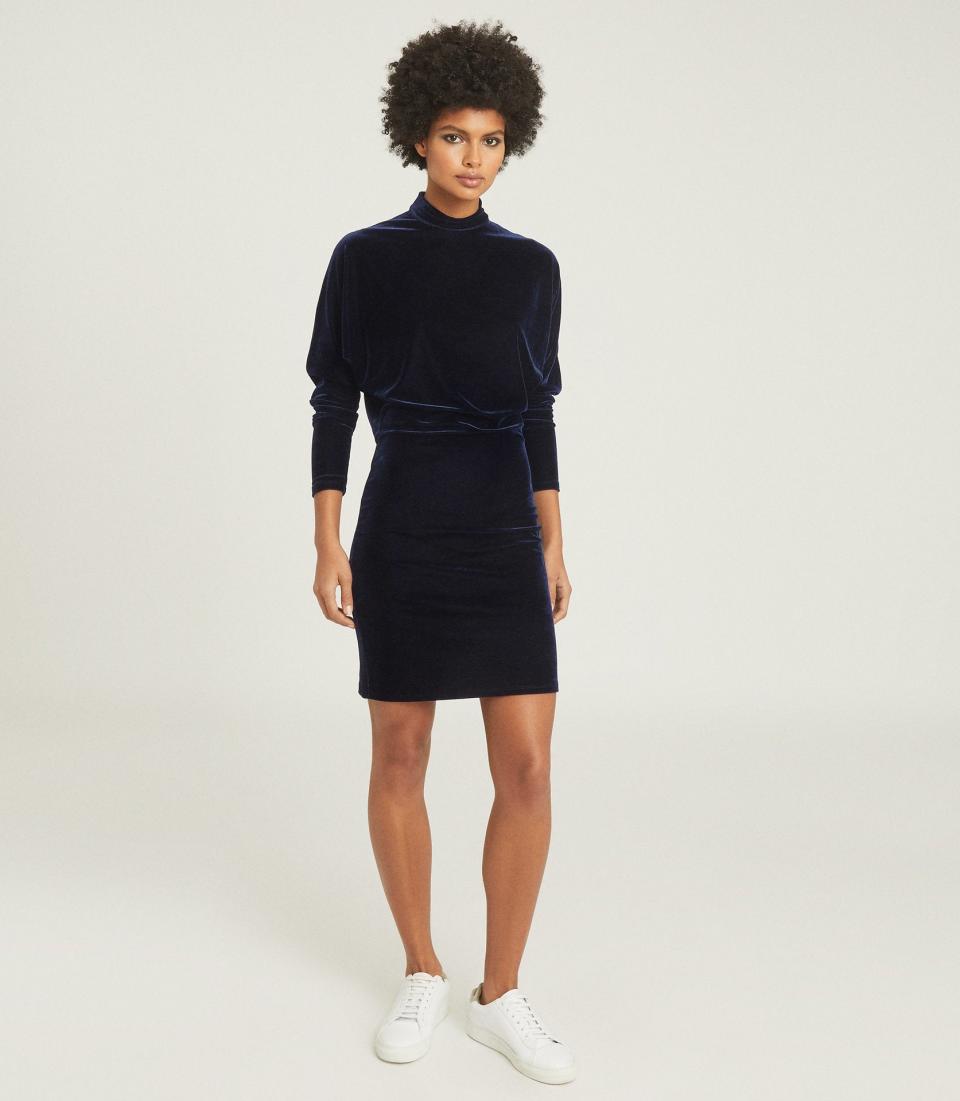 Reiss velvet body con dress