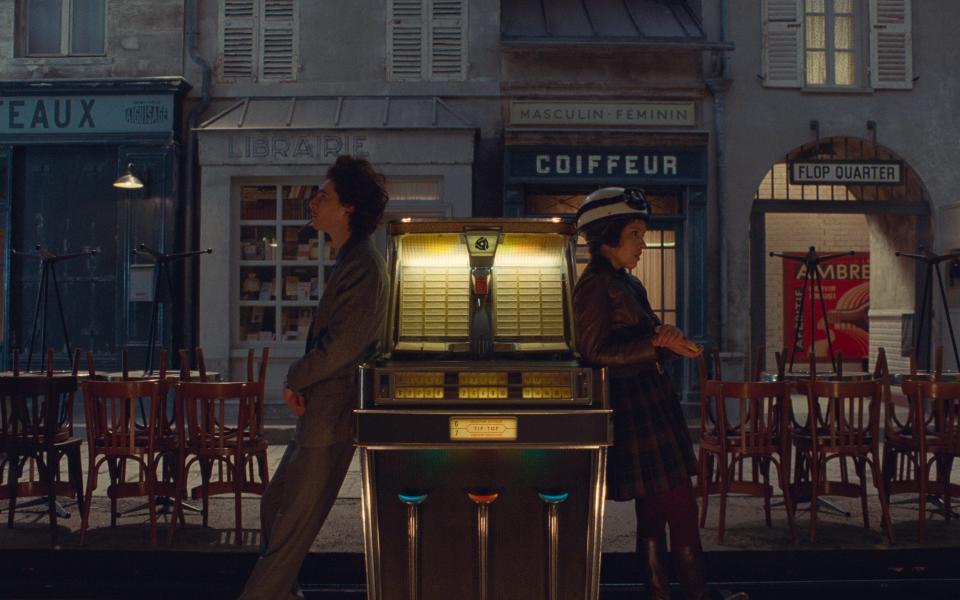 Chalamet and Lyna Khoudri in the film THE FRENCH DISPATCH. - Photo Courtesy of Searchlight Pictures. © 2021 20th Century Studios All Rights Reserved