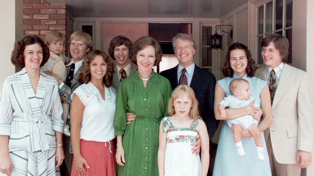 president jimmy carter, rosalynn carter, and children