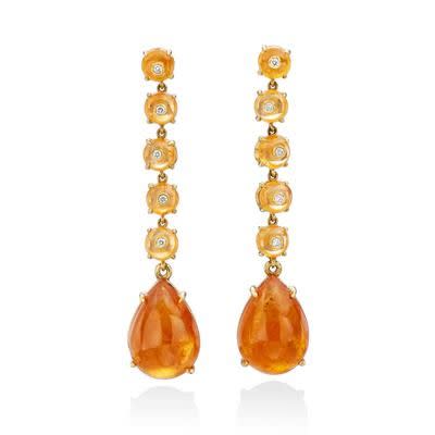 Spessartite Garnet Drop Earrings