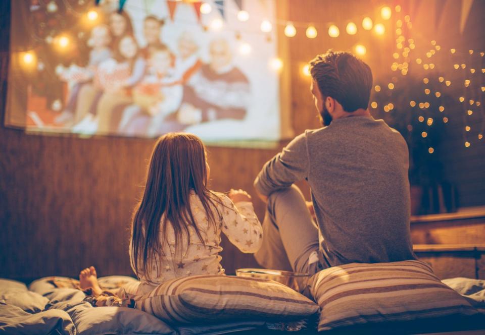 4) Host an outdoor movie night.