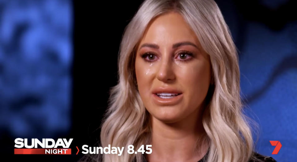 In a preview for Roxy Jacenko’s upcoming appearance on Sunday Night with her husband, the 38-year-old is seen breaking down in tears. Source: Seven