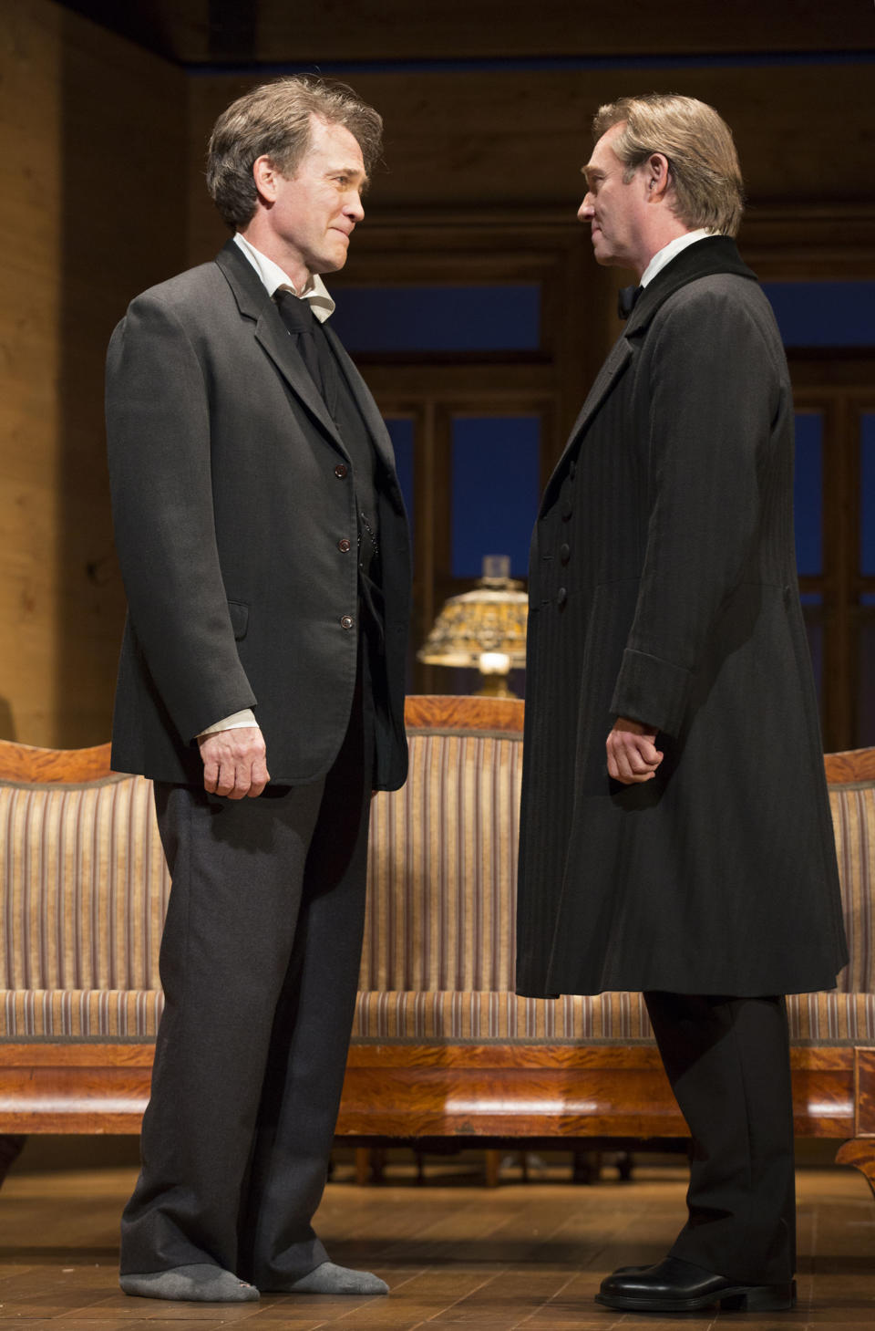 This undated theater image released by Boneau/Bryan-Brown shows Boyd Gaines, left, and Richard Thomas in a scene from the Broadway play, "An Enemy of the People," performing at MTC's Samuel J. Friedman Theatre in New York. (AP Photo/Boneau/Bryan-Brown, Joan Marcus)