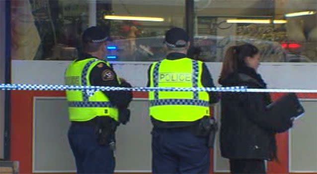 A woman was stabbed eight times in the neck in a Hobart grenn grocer. Source: 7 News