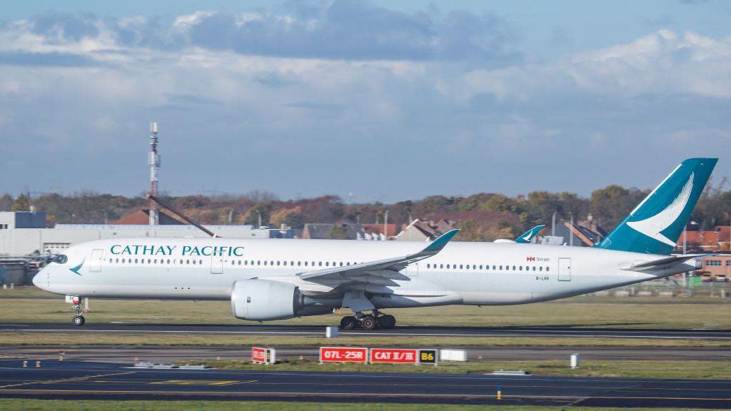 Cathay Pacific A350 plane.