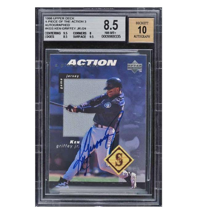 Ken Griffey Jr/Mickey Mantle 1994 Upper Deck Dual Auto PSA 7 Near