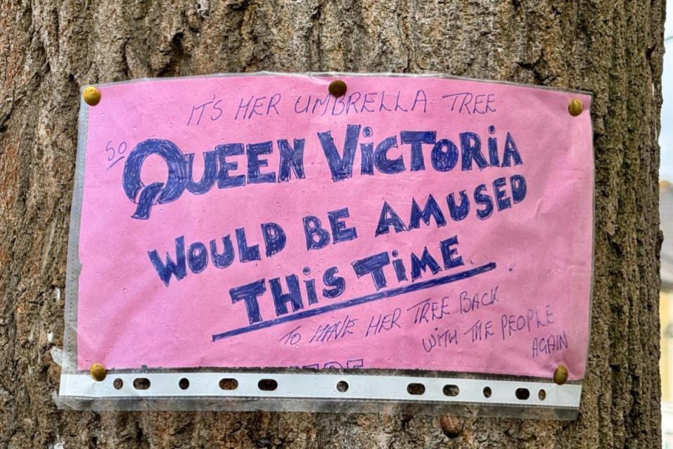 Isle of Wight County Press: A sign pinned to the tree