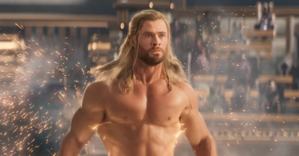 Chris Hemsworth's ripped God bod is revealed in the new Thor: Love and Thunder trailer. (Marvel Studios/Disney)