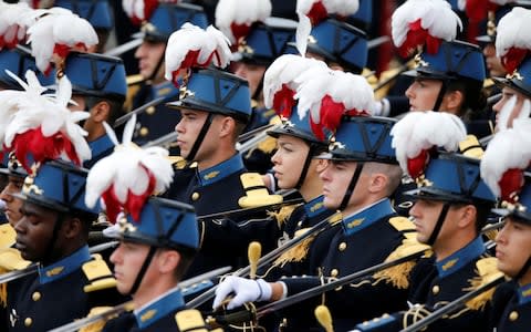 Students of the special military school of Saint-Cyr march - Credit: Reuters