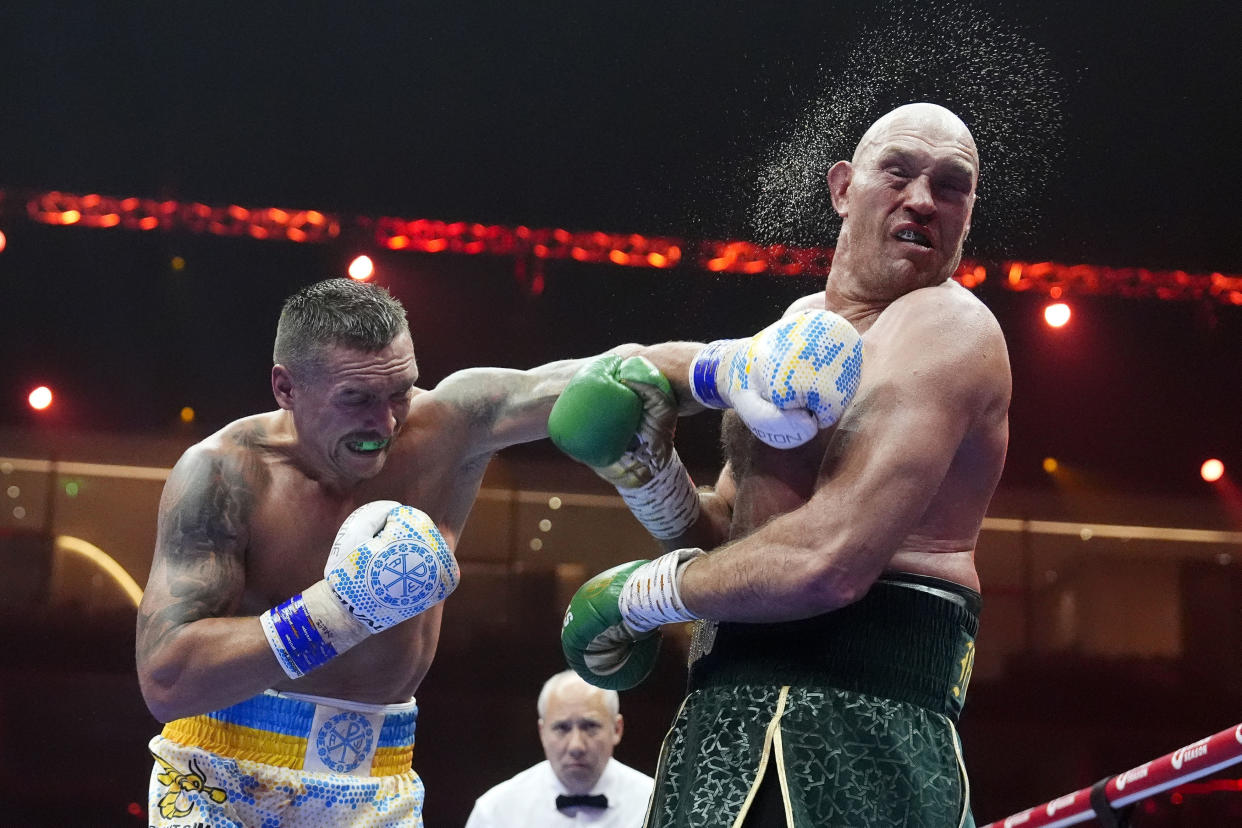 Oleksandr Usyk beat Tyson Fury via split decision (115-112, 113-114, 114-113) earlier this month. (Nick Potts/PA via AP)