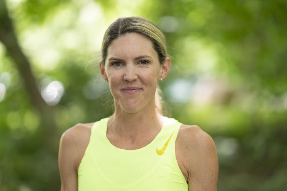 richmond, va  june 21, 2022 keira damato, 37, of midlothian, va is the fastest american woman she ran a record setting marathon time of 21912 at the 2022 houston marathon, is the american record holder for the womens only 10 mile with a time of 5123, and was recently named to represent team usa at the world championships one of her favorite places to train at home is on the tree canopied roads of pony pasture park alongside the james river photo by melissa lyttle