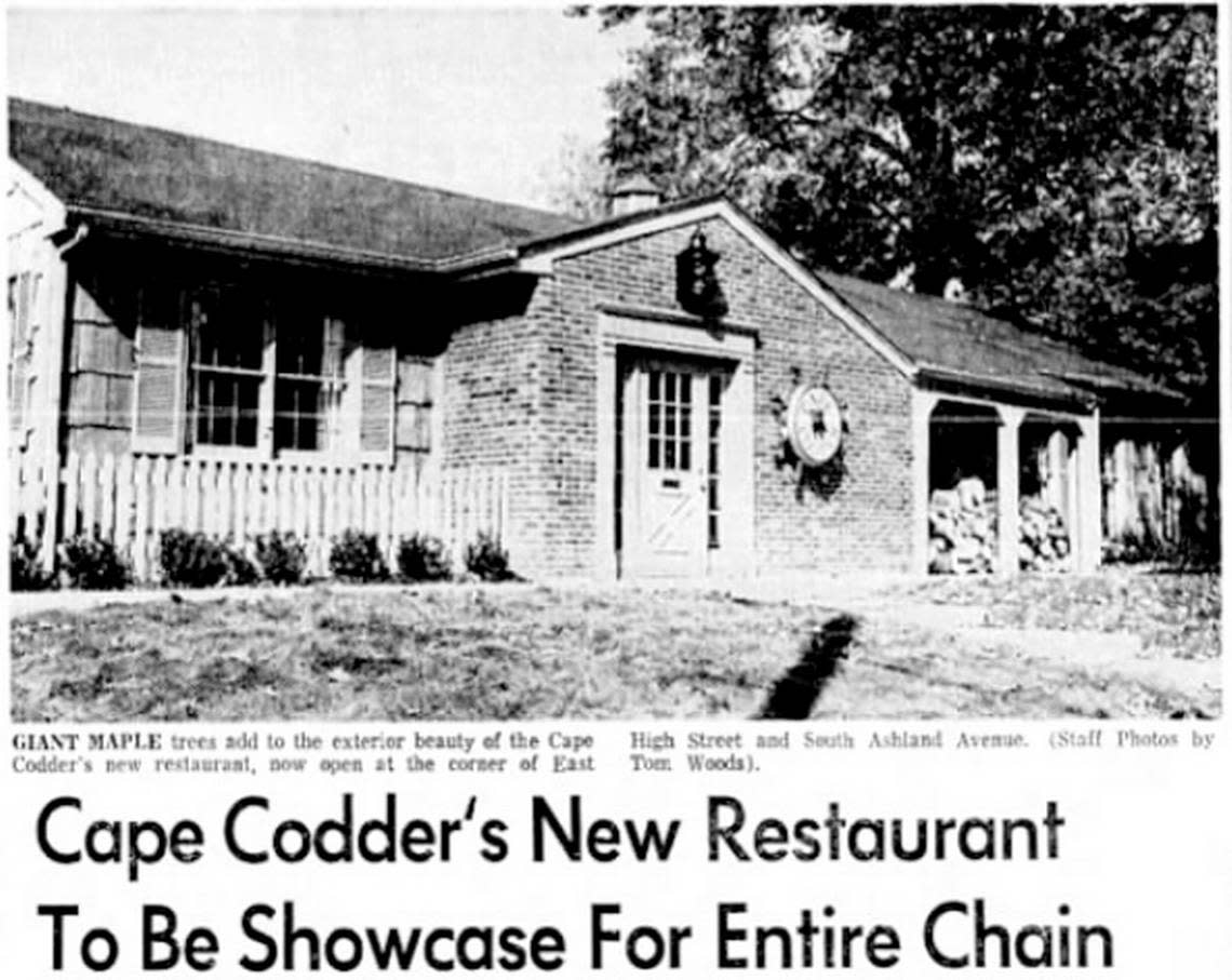 The Nov. 1, 1970 Business page of the Sunday Herald-Leader included a story on a new, 98-seat Cape Codder seafood restaurant at East High Street and South Ashland Avenue.
