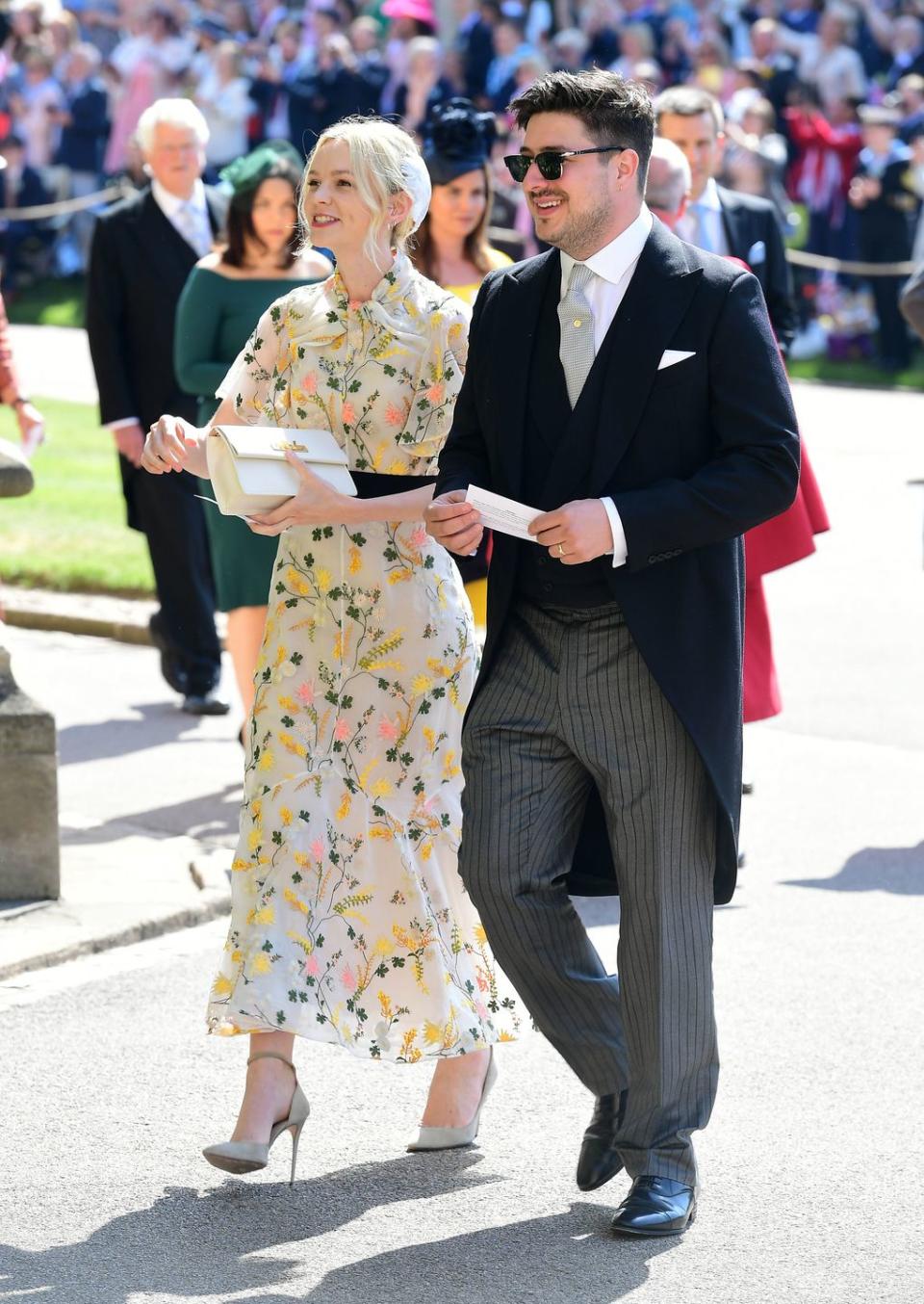 british musician marcus mumford and british actor carey mulligan arrive for the wedding ceremony of britains prince harry, duke of sussex and us actress meghan markle at st georges chapel, windsor castle, in windsor, on may 19, 2018 photo by ian west pool afp photo credit should read ian westafp via getty images