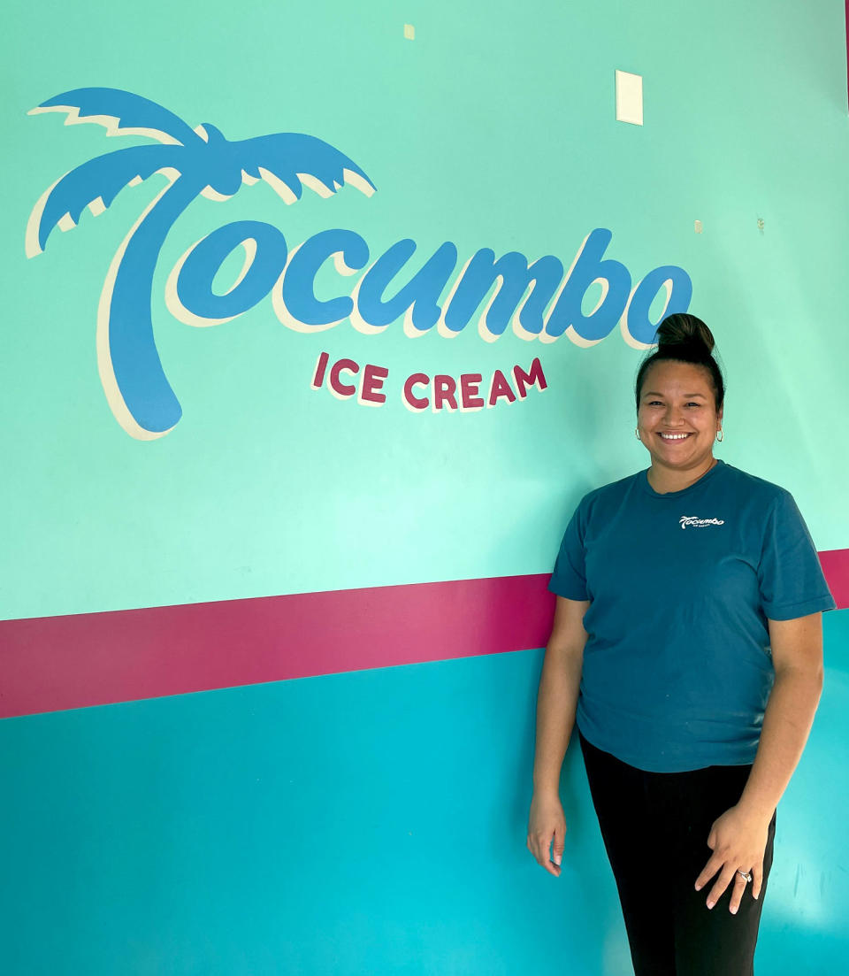 Image: Jennifer Clausen-Quiroz at Tocumbo Ice Cream in Anaheim, Calif. (Edwin Flores / NBC News)