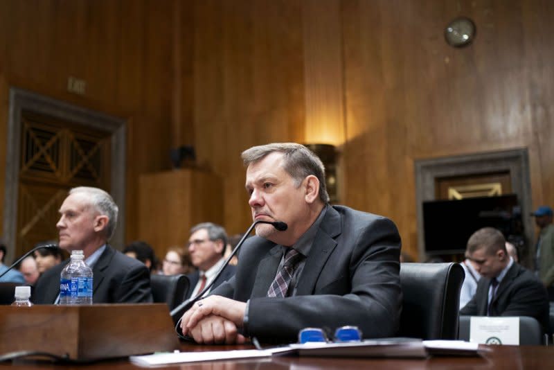 Shawn Pruchnicki, professional practice assistant professor of integrated systems engineering at Ohio State University, looks on during a Senate Homeland Security and Governmental Affairs Subcommittee on Investigations hearing on concerns regarding Boeing's safety standards at the nation's Capitol Wednesday. Photo by Bonnie Cash/UPI