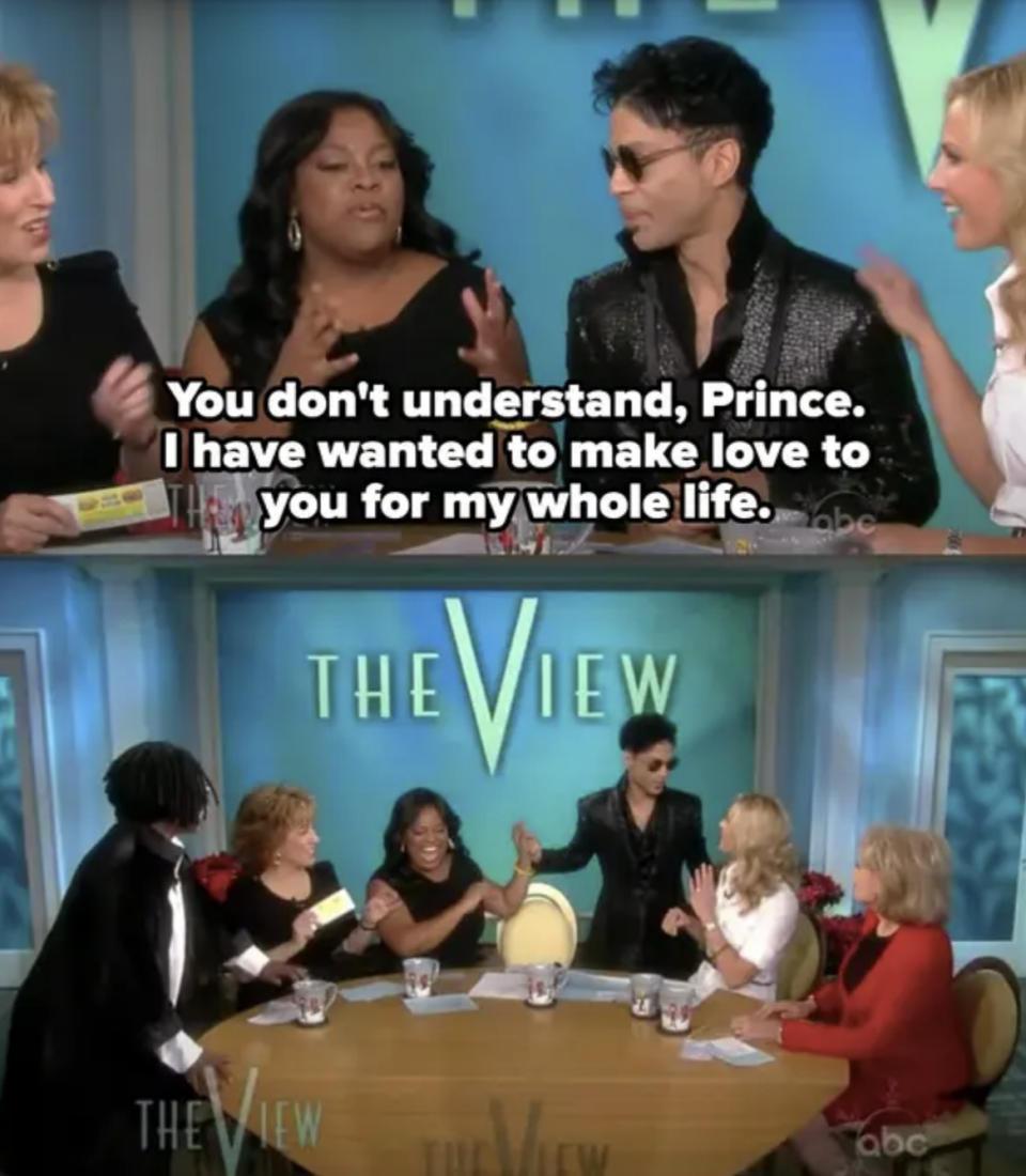 Sherri tells Prince she's wanted to make love to him her whole life, so he gets up and leaves