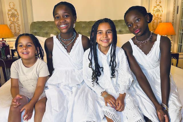 <p>Madonna/Instagram</p> Madonna's twin daughters, Stella and Estere with other kids who were not identified.