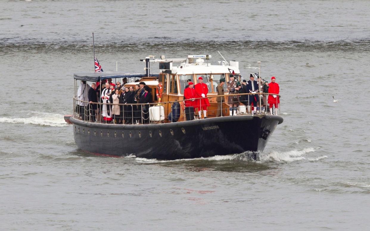 Members of Winston Churchill’s family travelled on the Havengore in 2015 to mark the 50th anniversary of his funeral