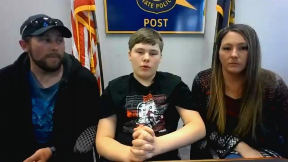 PHOTO: 13-year-old Owen Burns spoke about how he used a slingshot to prevent his 8-year-old sister from a suspected kidnapping. (WGTU)