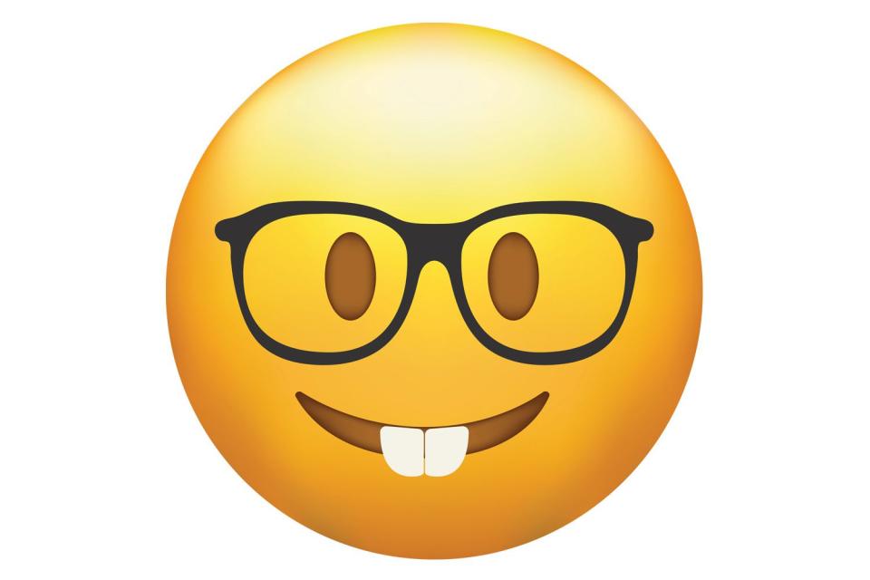 <p>Getty</p> The "nerd" emoji.