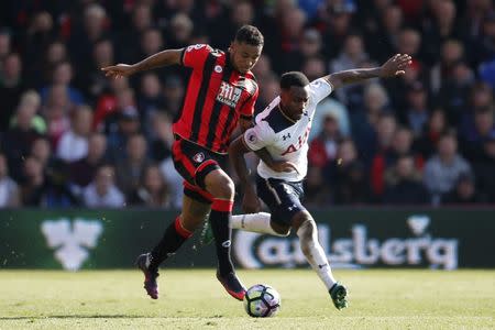 Football Soccer Britain - AFC Bournemouth v Tottenham Hotspur - Premier League - Vitality Stadium - 22/10/16 Tottenham's Danny Rose in action with Bournemouth's Joshua King Action Images via Reuters / Matthew Childs Livepic EDITORIAL USE ONLY.