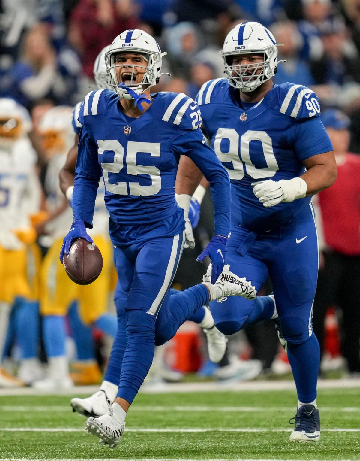 Indianapolis Colts safety Rodney Thomas II (25) in action against the  Philadelphia Eagles during an NFL pre-season football game, Thursday, Aug.  24, 2023, in Philadelphia. (AP Photo/Rich Schultz Stock Photo - Alamy